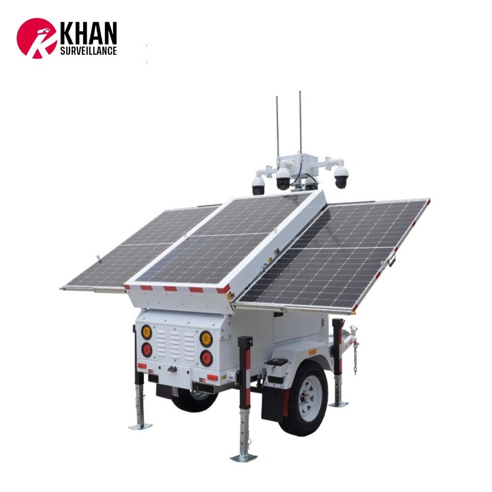 3 Panels Mobile Solar Surveillance Trailers
